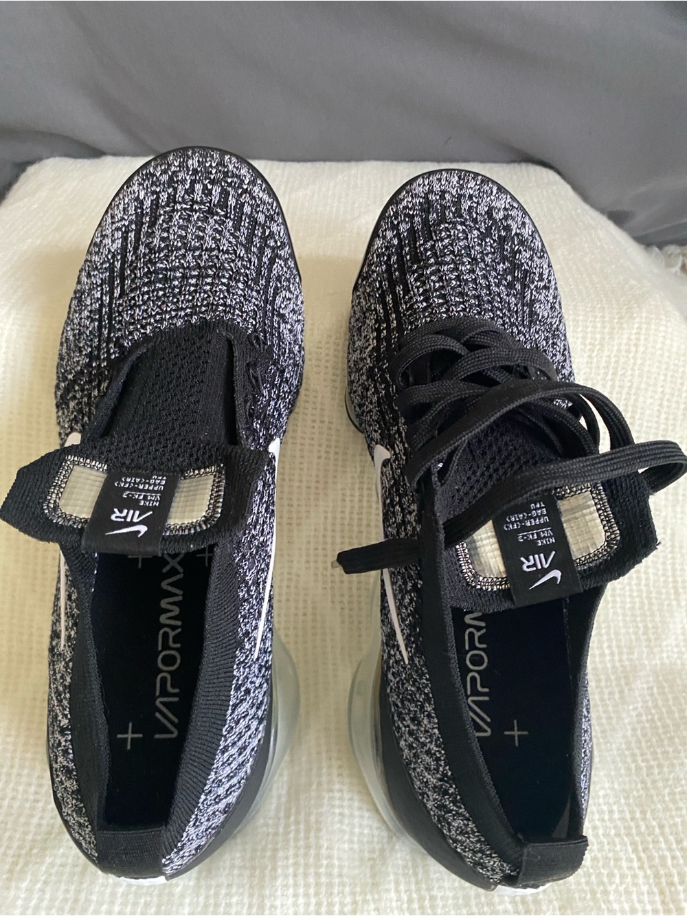 Nike Women’s VaporMax Flyknit Sneakers - Black & White Streetwear - Picture 6 of 9
